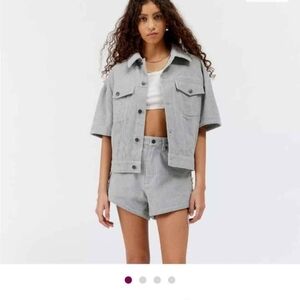 New Honor The Gift Gray Short Sleeve‎ Jacket Corduroy Size M Oversized Unisex